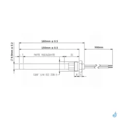 Bougie D'allumage Avec Raccord Fileté 3/8" 300W Ø9.9mm Longueur 160mm Ref HT62654