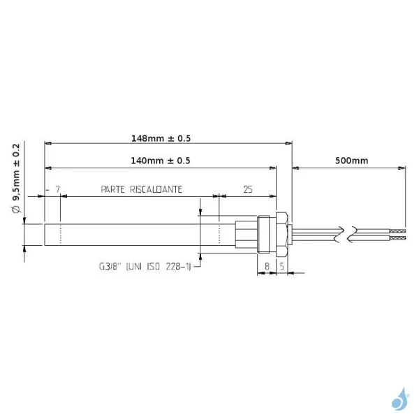 Bougie D'allumage MCZ 350W Longueur 140mm Réf : 41451209600 – Image 2
