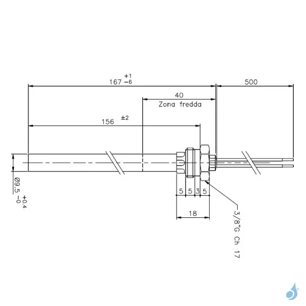 Bougie D'allumage Ravelli 250W Longueur 156mm Réf : 55084 – Image 2