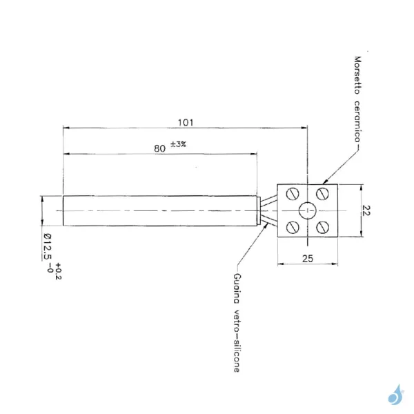 Bougie D'allumage Sans Raccord 250W Ø12.5mm Longueur 80mm Ref 14701040 – Image 2
