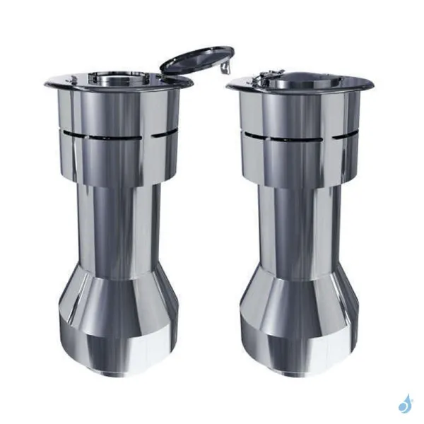 Chapeau Terminal Vertical Grand Modèle PGI Poujoulat TGVM Inox Ou Noir Ø80/130