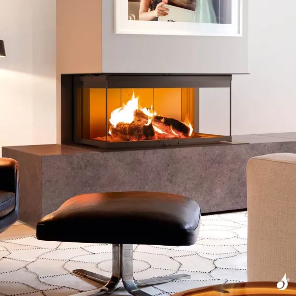 Cheminée à Bois à Trois Faces MCZ Plasma 95T Wood Puissance 13.2kW Sortie Fumée Supérieure Ø20 Cm – Image 3