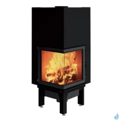 Cheminée à Bois D'angle EDILKAMIN Windo2 50 Puissance 12.2kW Sortie Fumée Supérieure Ø18 Cm