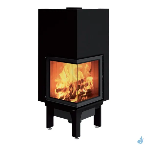 Cheminée à Bois D'angle EDILKAMIN Windo2 50 Puissance 12.2kW Sortie Fumée Supérieure Ø18 Cm