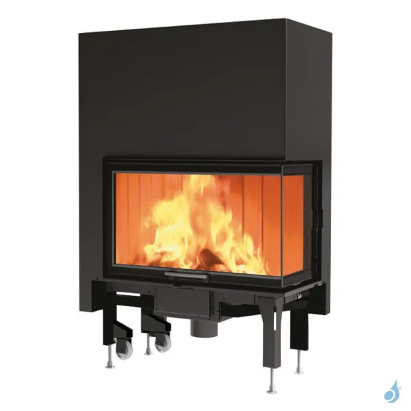 Cheminée à Bois D'angle EDILKAMIN Windo2 75 Evo Puissance 15kW Sortie Fumée Supérieure Ø20 Cm