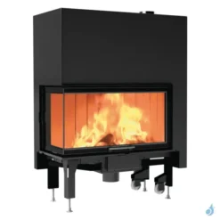 Cheminée à Bois D'angle EDILKAMIN Windo2 95 Puissance 14.7kW Sortie Fumée Supérieure Ø20 Cm