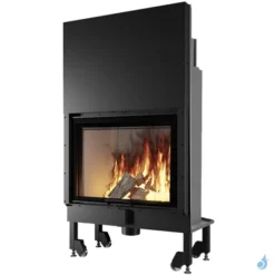 Cheminée à Bois EDILKAMIN Blokk 90 Evo Puissance 17.5kW Convection Naturelle Version N Sortie Fumée Supérieure Ø18 Cm