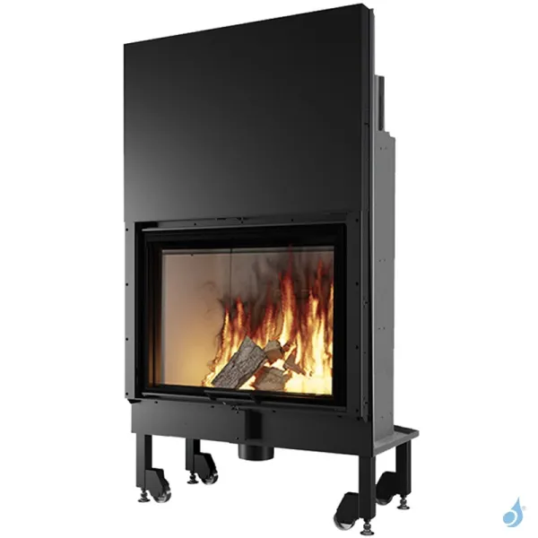 Cheminée à Bois EDILKAMIN Blokk 90 Evo Puissance 17.5kW Convection Naturelle Version N Sortie Fumée Supérieure Ø18 Cm