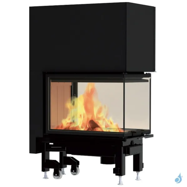 Cheminée à Bois EDILKAMIN Windo3 50 Vitre Sur Trois Côtés Puissance 13.2kW Sortie Fumée Supérieure Ø20 Cm