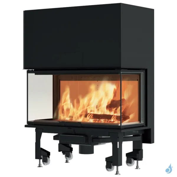 Cheminée à Bois EDILKAMIN Windo3 85 Evo Vitre Sur Trois Côtés Puissance 15kW Sortie Fumée Supérieure Ø20 Cm