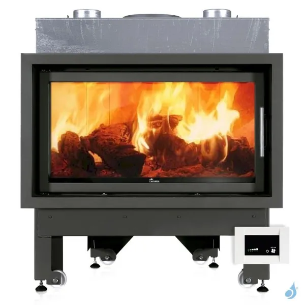 Cheminée à Bois Lacunza Inca 100 V CV Puissance 15.5kW Avec Ventilateur Sortie Fumée Ø25 Cm