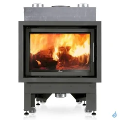 Cheminée à Bois Lacunza Inca 80 V Puissance 15.0kW Convection Naturelle Sortie Fumée Ø20 Cm