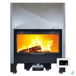 Cheminée à Bois Lacunza Itaca 100 CV Eco Puissance 13.0kW Avec Ventilateur Sortie Fumée Ø20 Cm