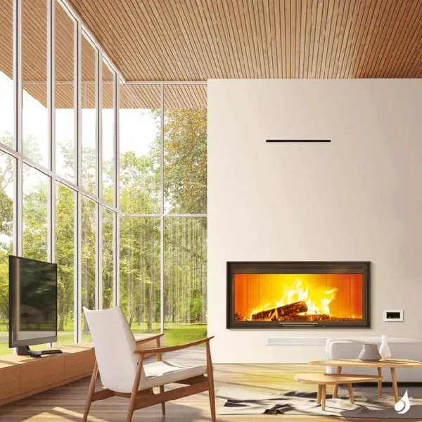 Cheminée à Bois Lacunza Itaca 120 CV Eco Puissance 14.0kW Avec Ventilateur Sortie Fumée Ø20 Cm – Image 7