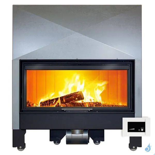 Cheminée à Bois Lacunza Itaca 120 CV Eco Puissance 14.0kW Avec Ventilateur Sortie Fumée Ø20 Cm