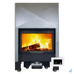 Cheminée à Bois Lacunza Itaca 80 CV Eco Puissance 12.0kW Avec Ventilateur Sortie Fumée Ø20 Cm