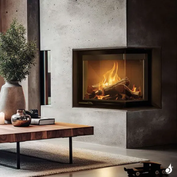 Cheminée à Bois Lacunza Izaro 60 CLI/CLD CV Puissance 9kW Avec Ventilateur Sortie Fumée Ø15 Cm – Image 5