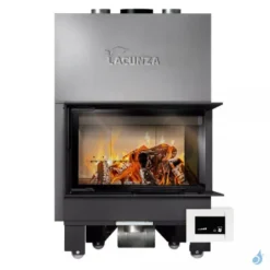 Cheminée à Bois Lacunza Izaro 80 CLI/CLD CV Puissance 12.5kW Avec Ventilateur Sortie Fumée Ø20 Cm