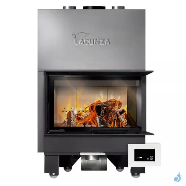 Cheminée à Bois Lacunza Izaro 80 CLI/CLD CV Puissance 12.5kW Avec Ventilateur Sortie Fumée Ø20 Cm