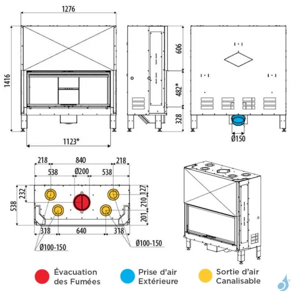 Cheminée à Bois MCZ Plasma 115 Wood Puissance 14.1kW Sortie Fumée Supérieure Ø20 Cm – Image 2