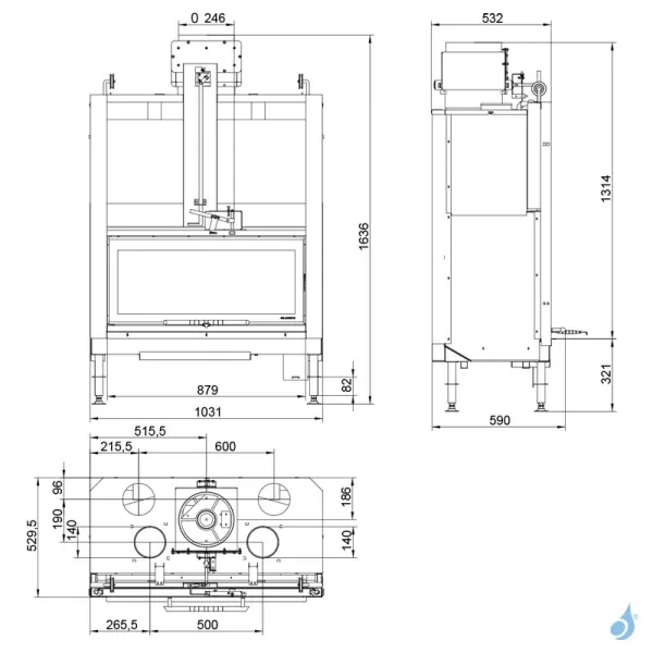 Cheminée à Bois Palazzetti Ecomonoblocco EM 16:9 Frontale Puissance 19.8kW A – Image 2