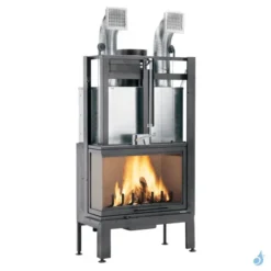 Cheminée à Bois Palazzetti Ecomonoblocco MX 78 Angolo Puissance 13kW A