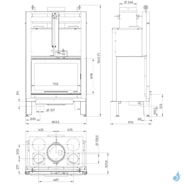 Cheminée à Bois Palazzetti Ecomonoblocco MX 78 Frontale Puissance 13kW A – Image 2