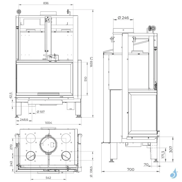 Cheminée à Bois Palazzetti Ecomonoblocco MX 86 Angolo Puissance 16kW A – Image 2