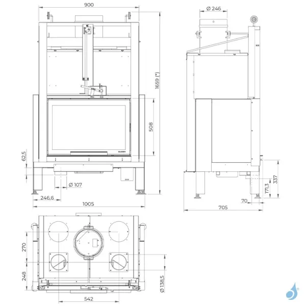Cheminée à Bois Palazzetti Ecomonoblocco MX 86 Frontale Puissance 16kW A – Image 2