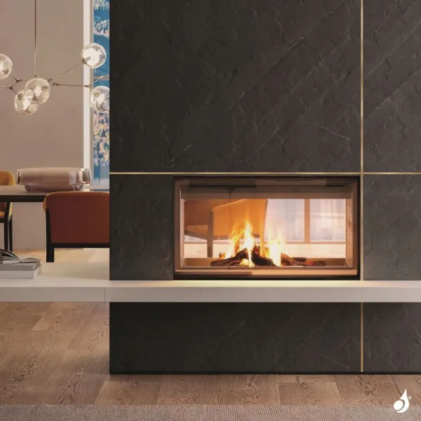 Cheminée à Bois Palazzetti Ecomonoblocco WT 16:9 Bifacciale Puissance 13.5kW A+ – Image 3