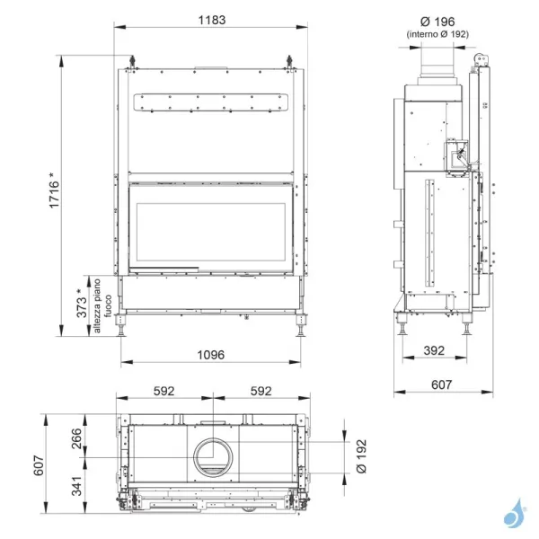 Cheminée à Bois Palazzetti Ecomonoblocco WT 16:9 Frontale Puissance 12.2kW A+ – Image 2