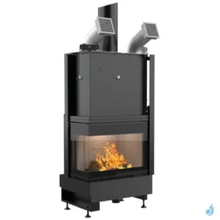 Cheminée à Bois Palazzetti Ecomonoblocco WTX 70 Angolo Puissance 14.7kW Classe Énergétique A+