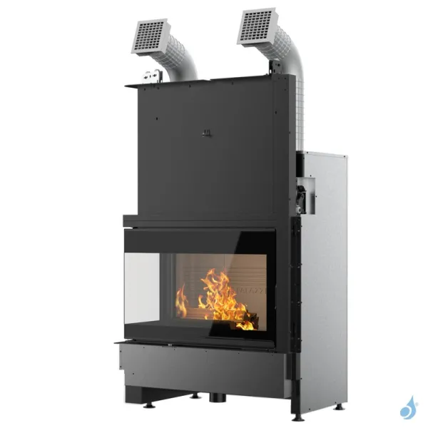 Cheminée à Bois Palazzetti Ecomonoblocco WTX 80 Angolo Puissance 17.8kW Classe Énergétique A+