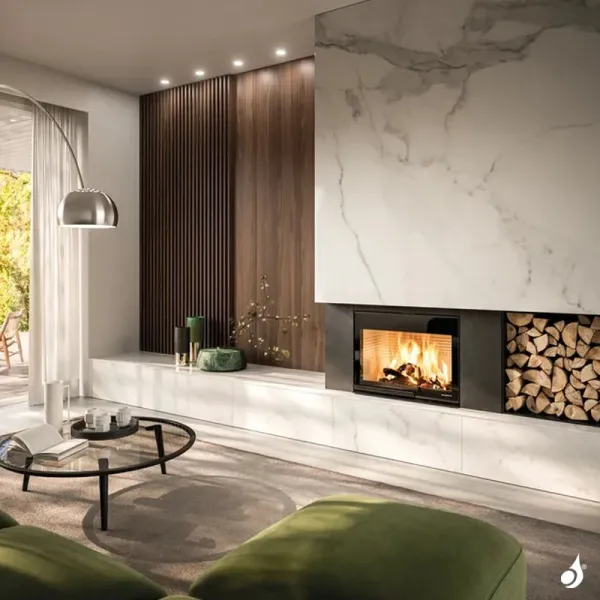 Cheminée à Bois Palazzetti Ecomonoblocco WTX 80 Frontale Puissance 17.8kW Classe Énergétique A+ – Image 4