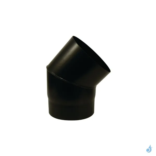 Coude à Segment 45° TEN ÉMAIL 0.6mm Noir Mat Ø125 Ou Ø150 Mm