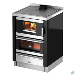 Cuisinière à Bois CADEL Kook 60 Avec Ventilation Et Éclairage Puissance 6.2kW Sortie Fumée Postérieure Ou Supérieure