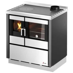 Cuisinière à Bois CADEL Kook 80 Avec Ventilation Et Éclairage Puissance 7.5kW Sortie Fumée Postérieure Ou Supérieure