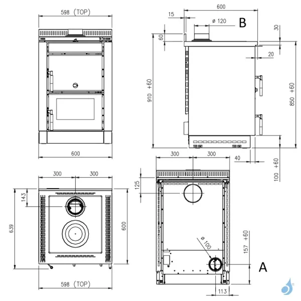 Cuisinière à Bois Encastrable La Nordica Vicenza Evo VST Puissance 6kW Sortie Fumée Supérieure – Image 2