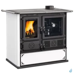 Cuisinière à Bois La Nordica Rosa 5.0 VST Steel Puissance 8.8kW Sortie Fumée Supérieure Droite