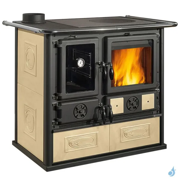 Cuisinière à Bois La Nordica Rosa Sinistra Reverse VST Puissance 8.2kW Sortie Fumée Supérieure Gauche