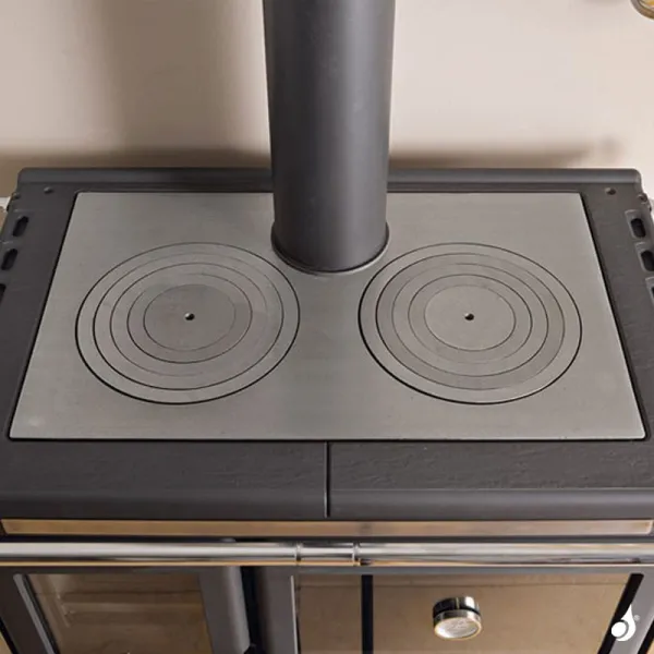 Cuisinière à Bois La Nordica Rosa XXL 5.0 VST Steel Puissance 11kW Sortie Fumée Supérieure – Image 4