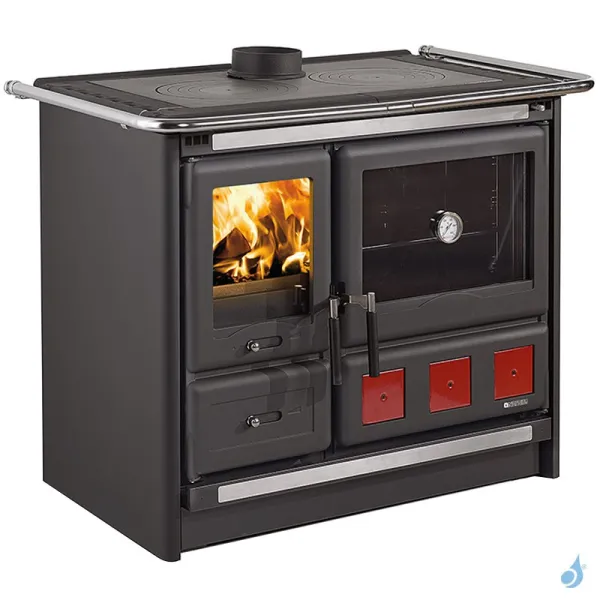 Cuisinière à Bois La Nordica Rosa XXL 5.0 VST Steel Puissance 11kW Sortie Fumée Supérieure
