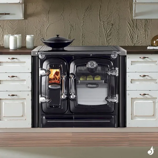 Cuisinière à Bois Lacunza Clásica 7T EV Puissance 11kW Top En Vitrocéramique Sortie Fumée Postérieure Ø15 Cm – Image 4