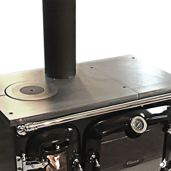 Cuisinière à Bois Lacunza Clásica 7T SHSup Puissance 11kW Top En Fonte Sortie Fumée Supérieure Ø15 Cm – Image 2