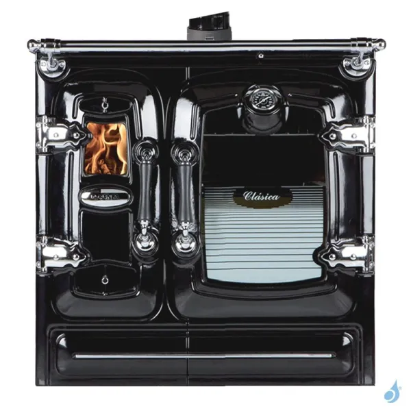 Cuisinière à Bois Lacunza Clásica 7T SHSup Puissance 11kW Top En Fonte Sortie Fumée Supérieure Ø15 Cm
