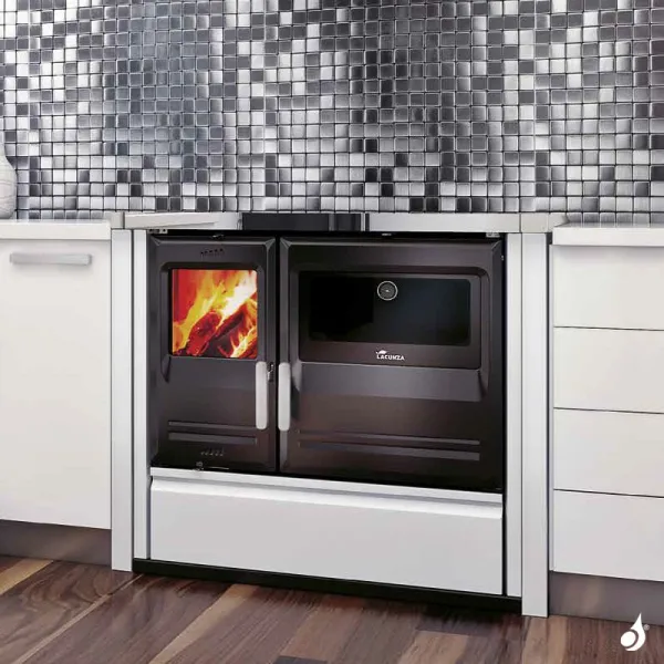 Cuisinière à Bois Lacunza Etna 7T EV Top En Vitrocéramique Puissance 9kW Sortie Fumée Postérieure Ø15 Cm – Image 3