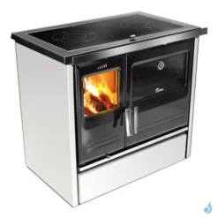 Cuisinière à Bois Lacunza Etna 7T EV Top En Vitrocéramique Puissance 9kW Sortie Fumée Postérieure Ø15 Cm