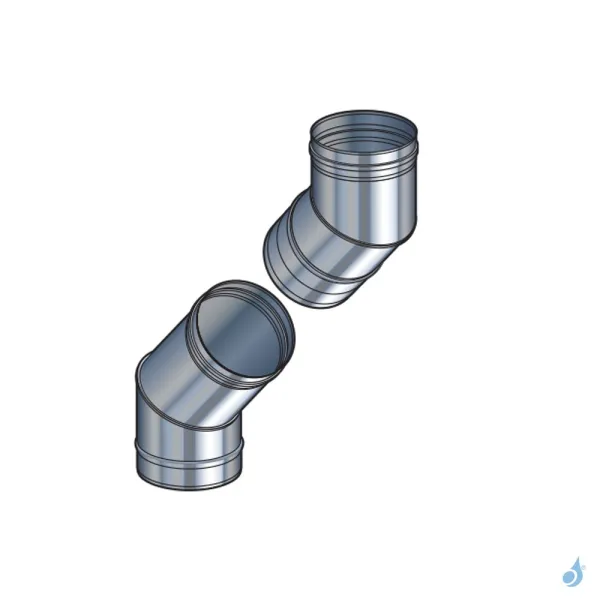 Ensemble 2 Coudes Réglables à 45° Poujoulat Inox 304 Ø150 à Ø300 – Image 2