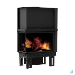 Foyer à Bois D'angle Canalisable EK63 Firek 2 Puissance 15.2kW Sortie Ø 20cm