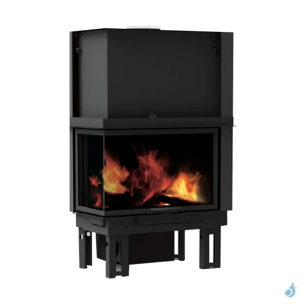 Foyer à Bois D'angle Canalisable EK63 Firek 2 Puissance 15.2kW Sortie Ø 20cm